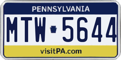 PA license plate MTW5644
