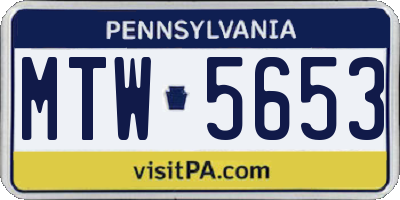 PA license plate MTW5653