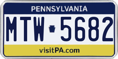 PA license plate MTW5682