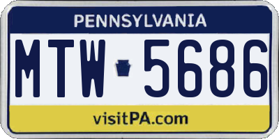 PA license plate MTW5686