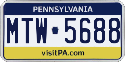 PA license plate MTW5688