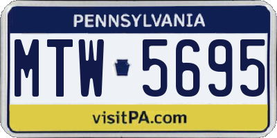 PA license plate MTW5695