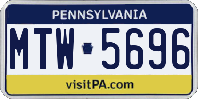 PA license plate MTW5696