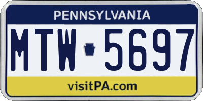 PA license plate MTW5697