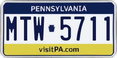 PA license plate MTW5711