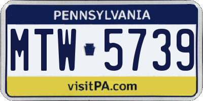 PA license plate MTW5739