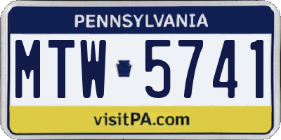 PA license plate MTW5741