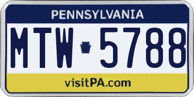 PA license plate MTW5788