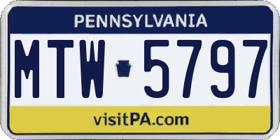 PA license plate MTW5797