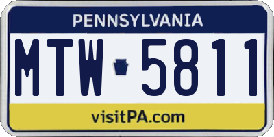 PA license plate MTW5811