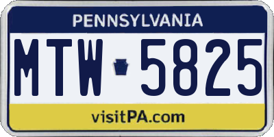 PA license plate MTW5825