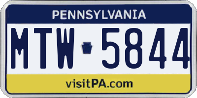 PA license plate MTW5844
