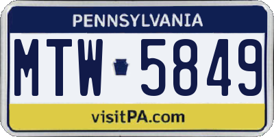 PA license plate MTW5849