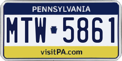 PA license plate MTW5861