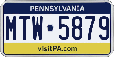 PA license plate MTW5879