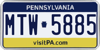 PA license plate MTW5885