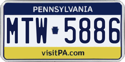 PA license plate MTW5886