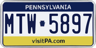 PA license plate MTW5897