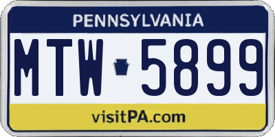 PA license plate MTW5899
