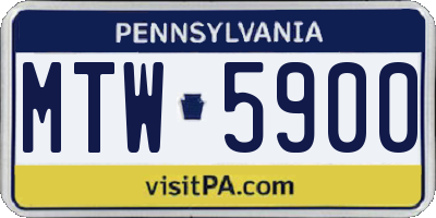 PA license plate MTW5900