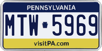 PA license plate MTW5969