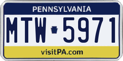 PA license plate MTW5971