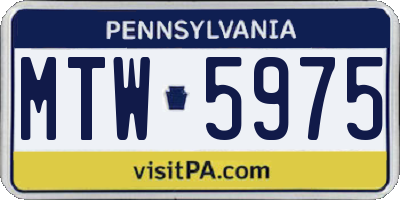PA license plate MTW5975