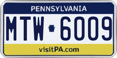 PA license plate MTW6009