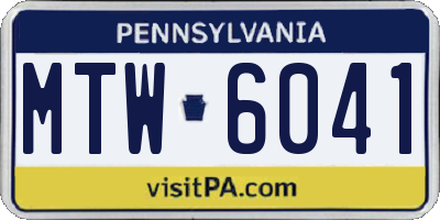 PA license plate MTW6041