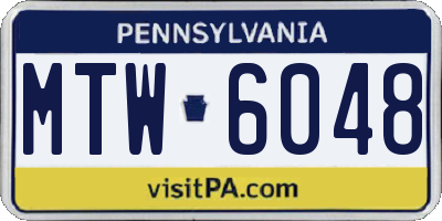 PA license plate MTW6048