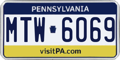 PA license plate MTW6069