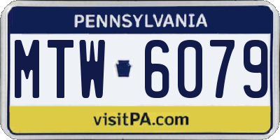 PA license plate MTW6079