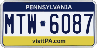 PA license plate MTW6087