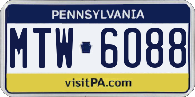 PA license plate MTW6088