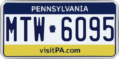 PA license plate MTW6095