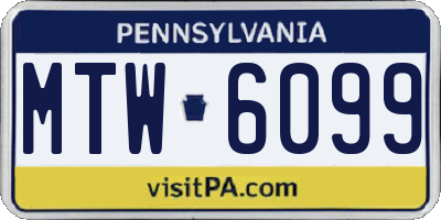 PA license plate MTW6099
