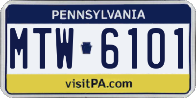 PA license plate MTW6101