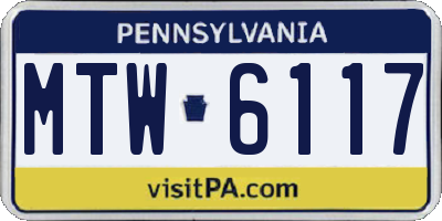PA license plate MTW6117