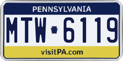PA license plate MTW6119