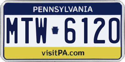 PA license plate MTW6120