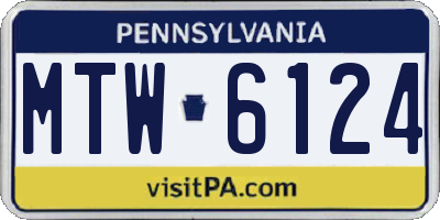 PA license plate MTW6124