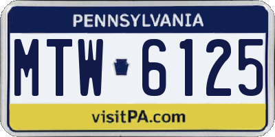 PA license plate MTW6125