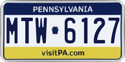 PA license plate MTW6127