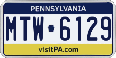 PA license plate MTW6129