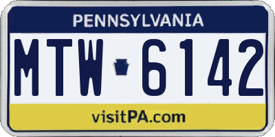 PA license plate MTW6142