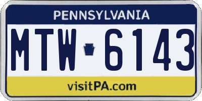 PA license plate MTW6143