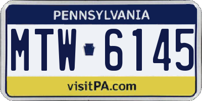 PA license plate MTW6145