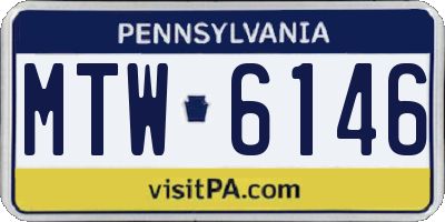 PA license plate MTW6146