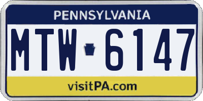 PA license plate MTW6147