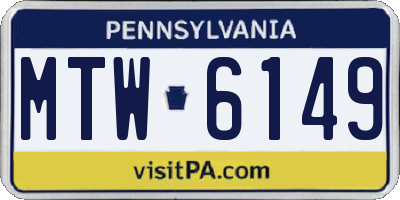 PA license plate MTW6149